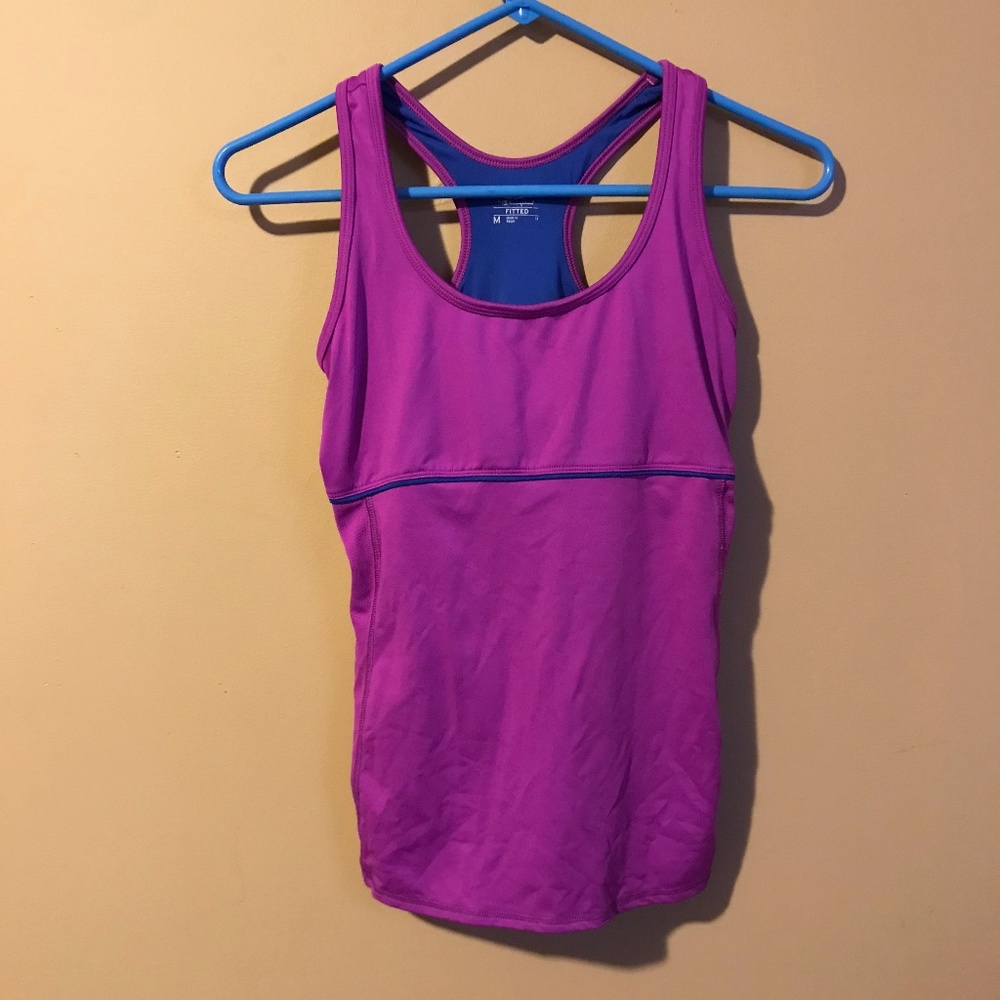 Purple Athletic Tank Top with Built-in Bra